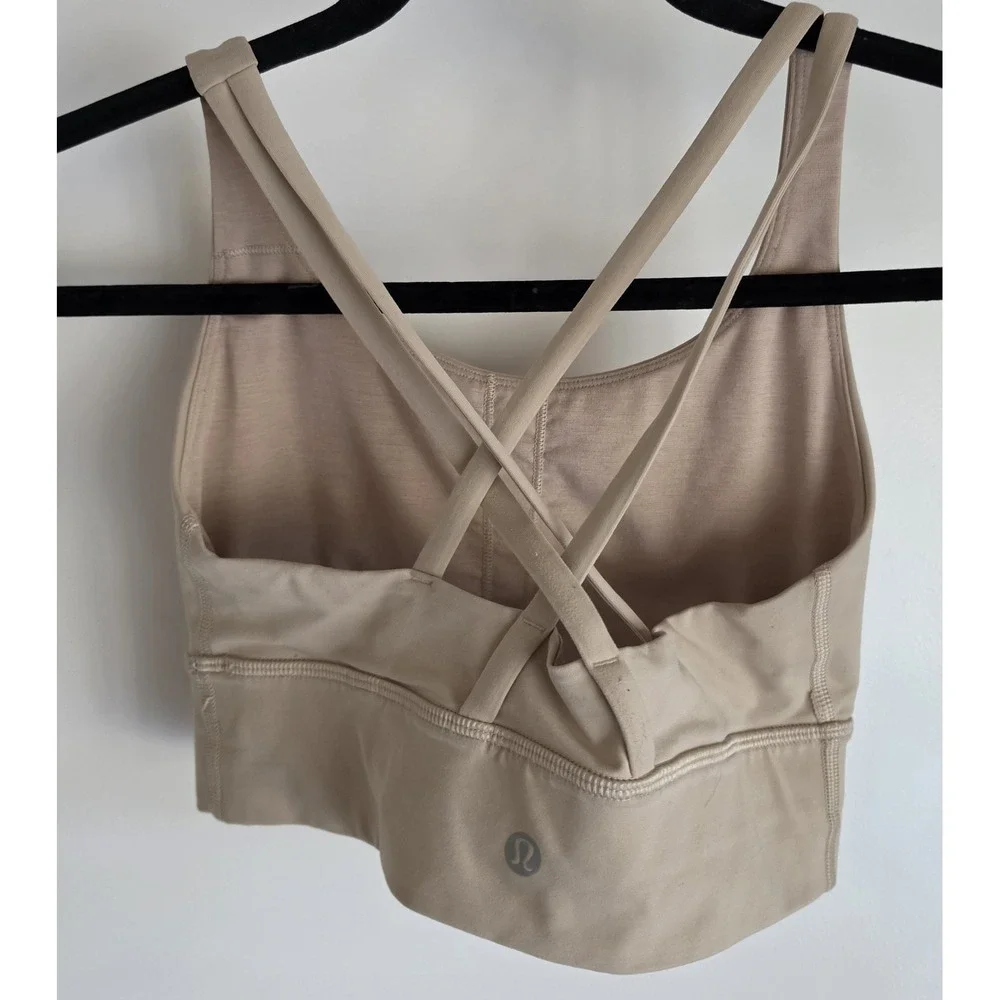 Lululemon Sports Bra Tan Sleeveless Athletic Athleisure Womens Bralette Top